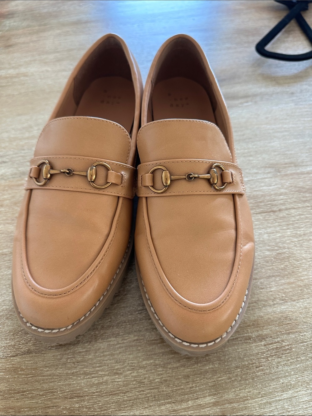 Women Tan Leather Horsebit Loafers - Classic Slip-On Dress Shoes